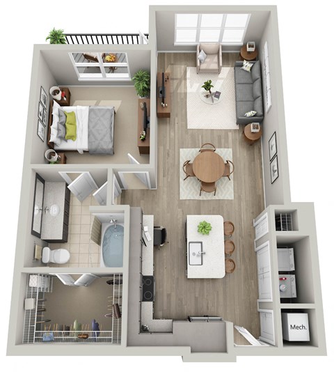 a floor plan of a 1 bedroom192 sq ft house